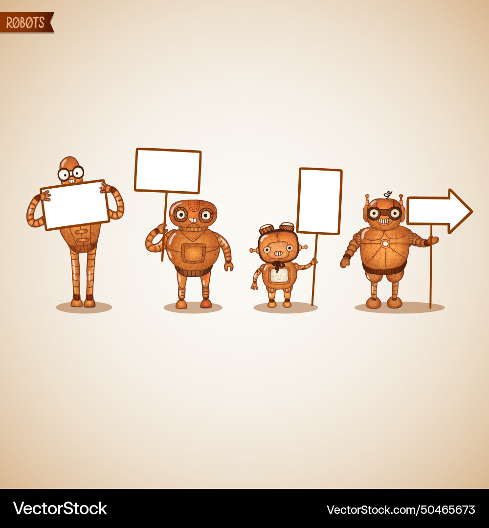 Robots with signals background design Robots with signals background design vector image