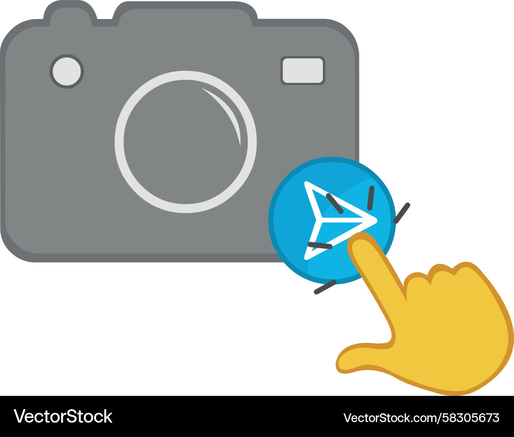 Send Photo Concept - Push Button Vector Image