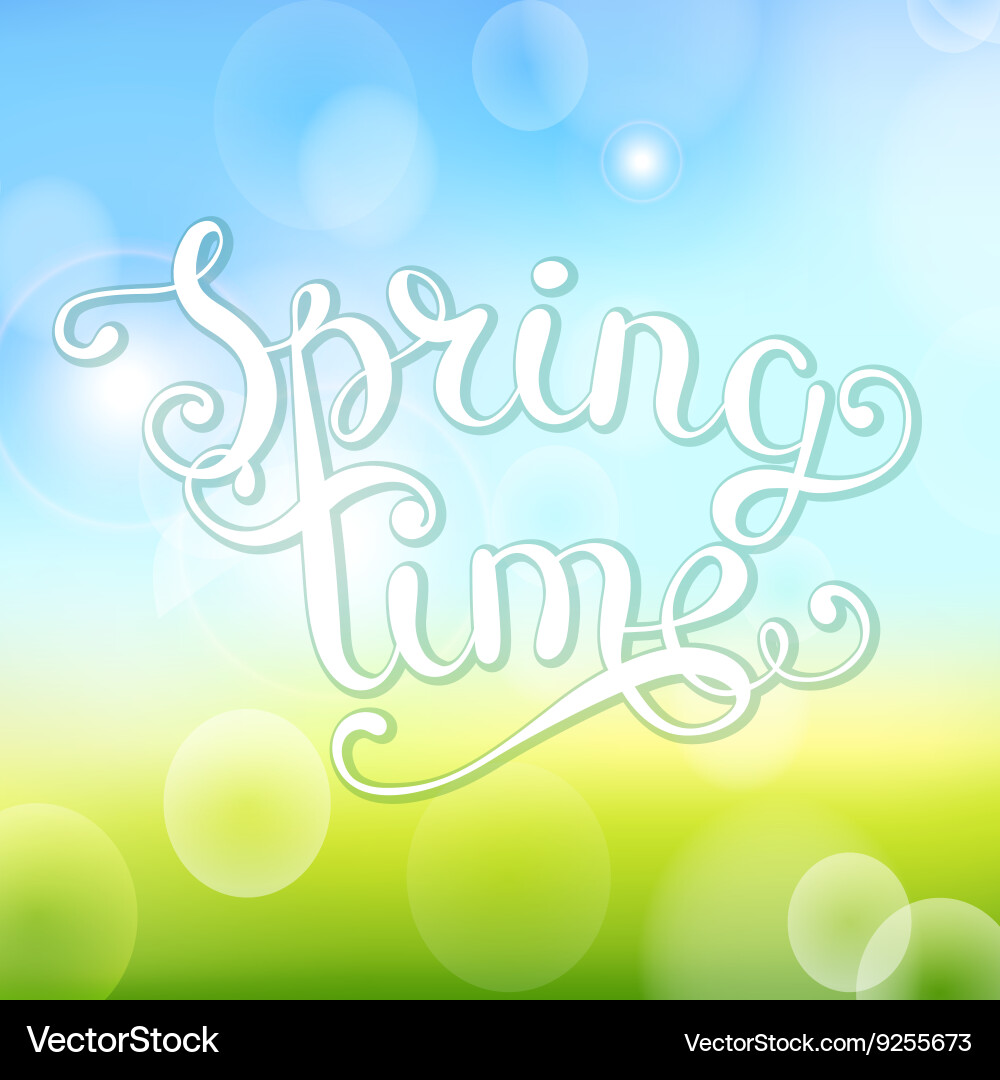 Spring time on bokeh background Vector Image