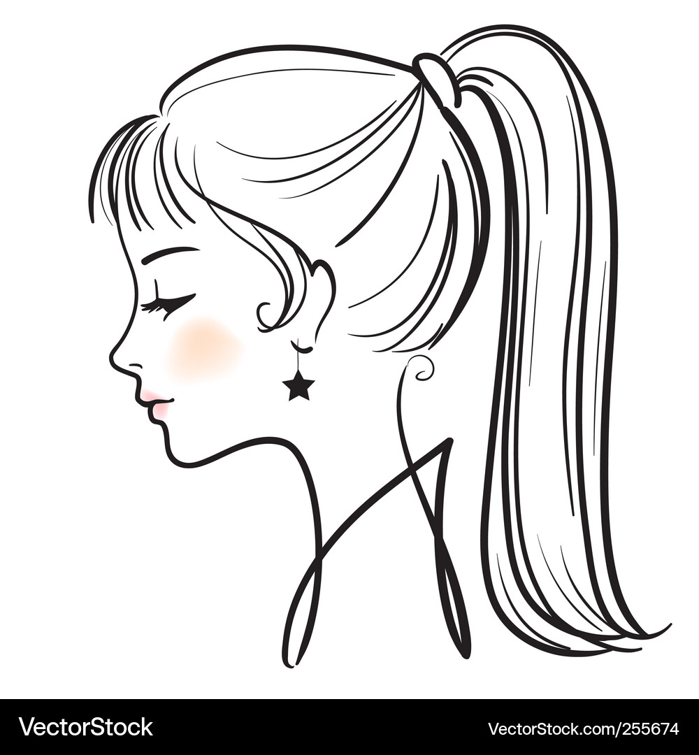 Elegant Woman Face Vector Image