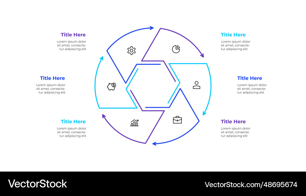 Line chart with a hexagon inside template Line chart with a hexagon inside template vector image