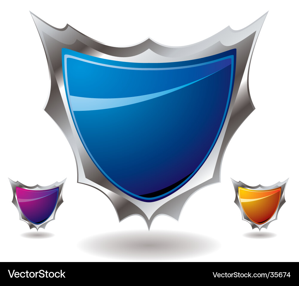 Multiple Shield Icons vector image