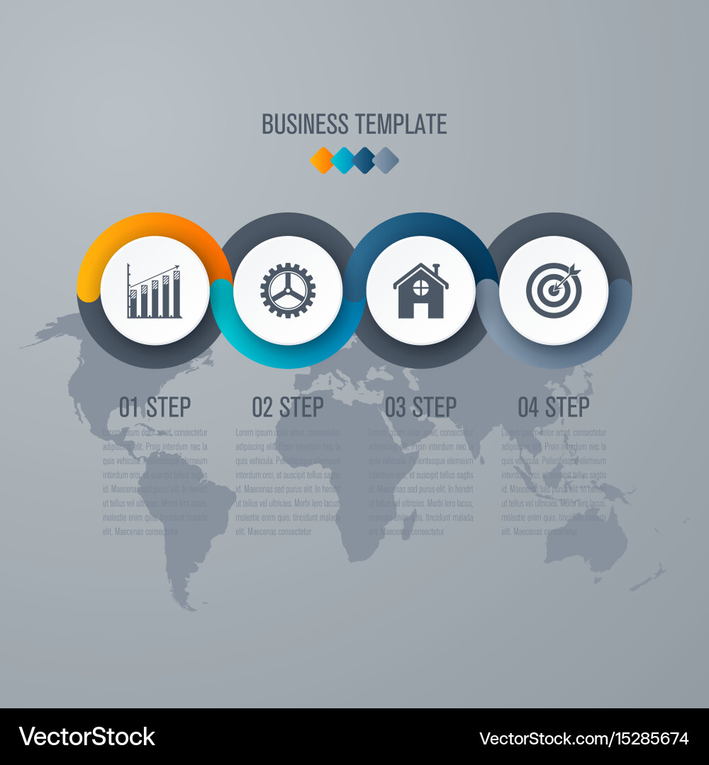 Template for cycle diagram graph presentation vector image