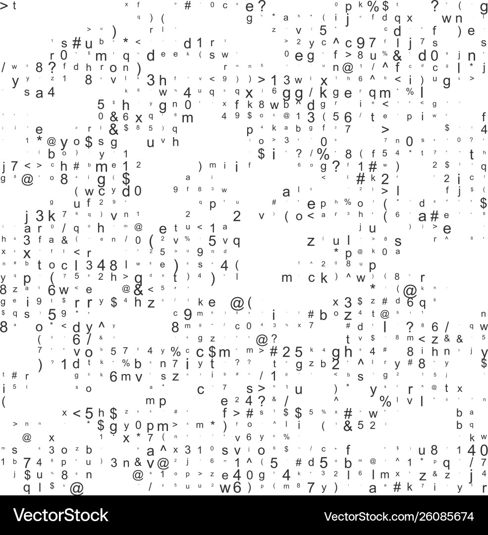 Texture consisting characters and letters Texture consisting characters and letters vector image