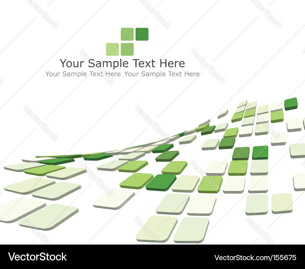 3D Green Block Background Vector Image