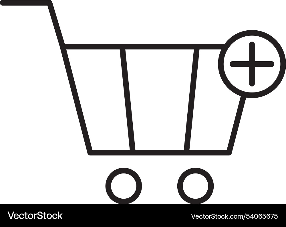 Add to cart line icon design vector image