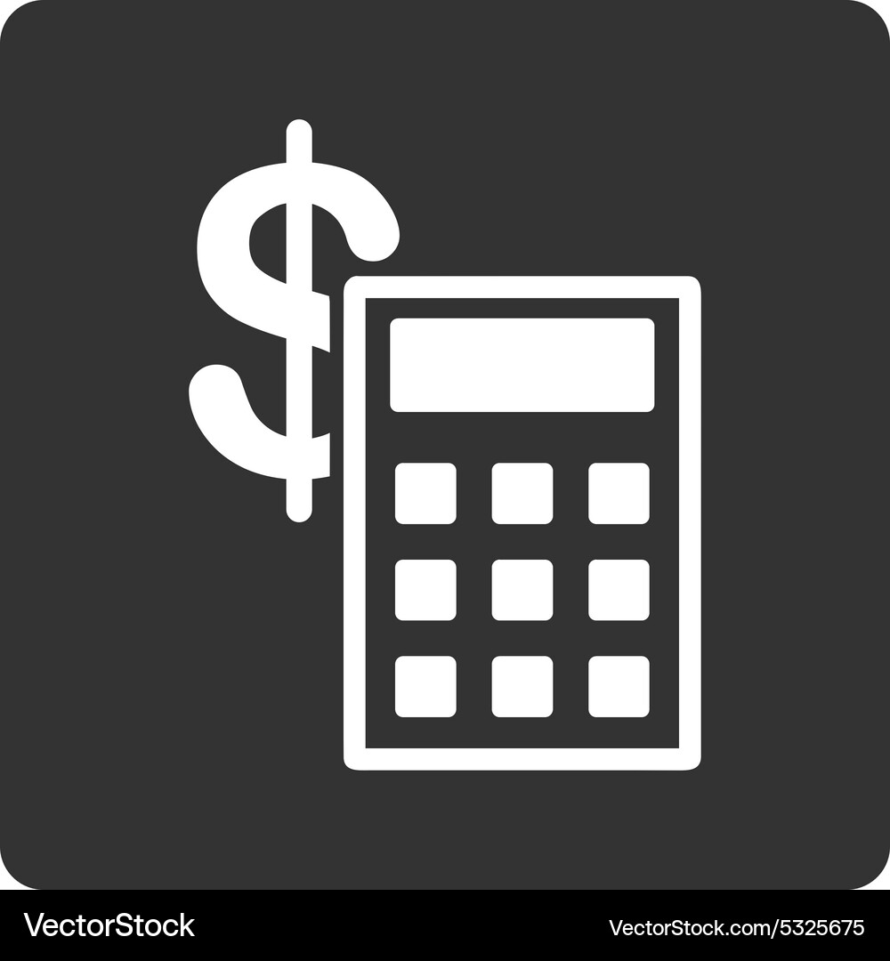 Calculation icon from commerce buttons overcolor Vector Image