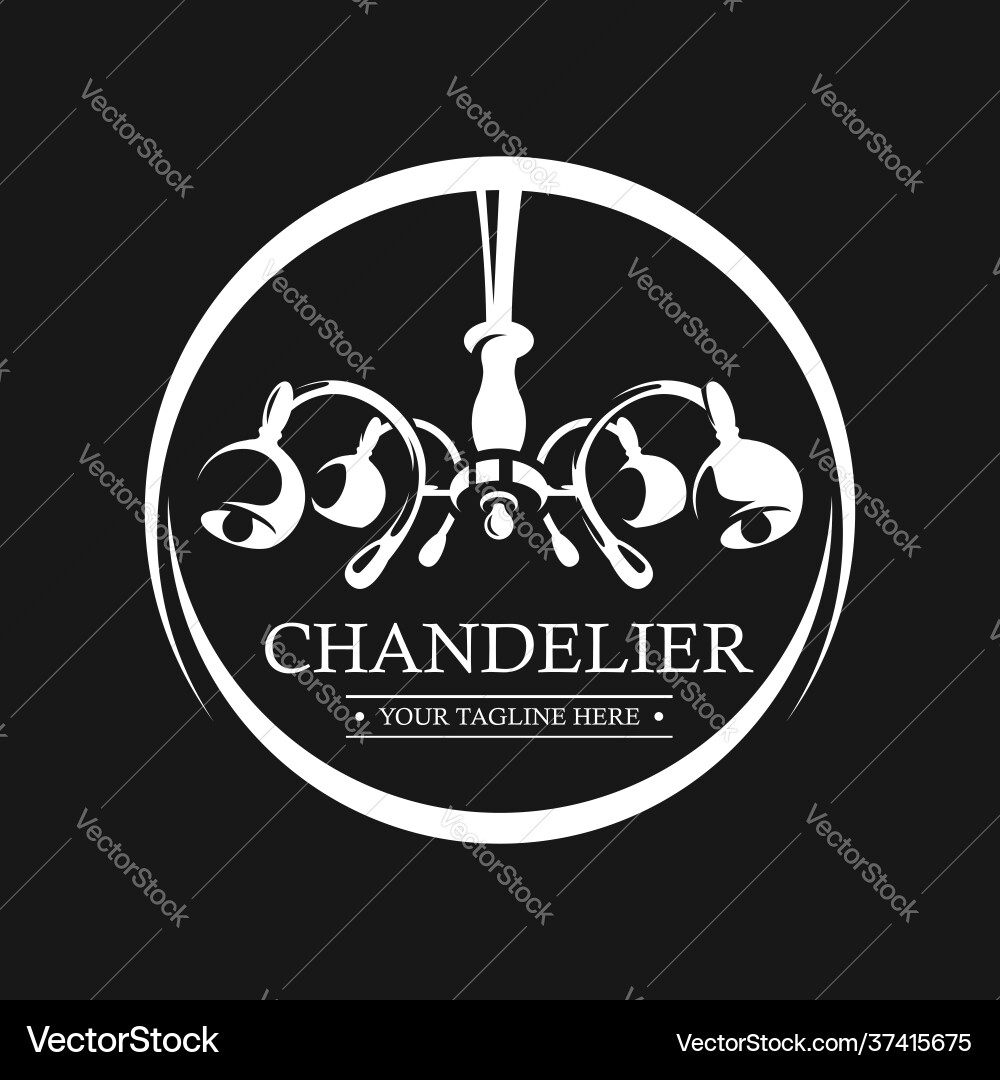 Chandelier logo sign lamp branding identität Chandelier logo sign lamp branding identität vektorbild