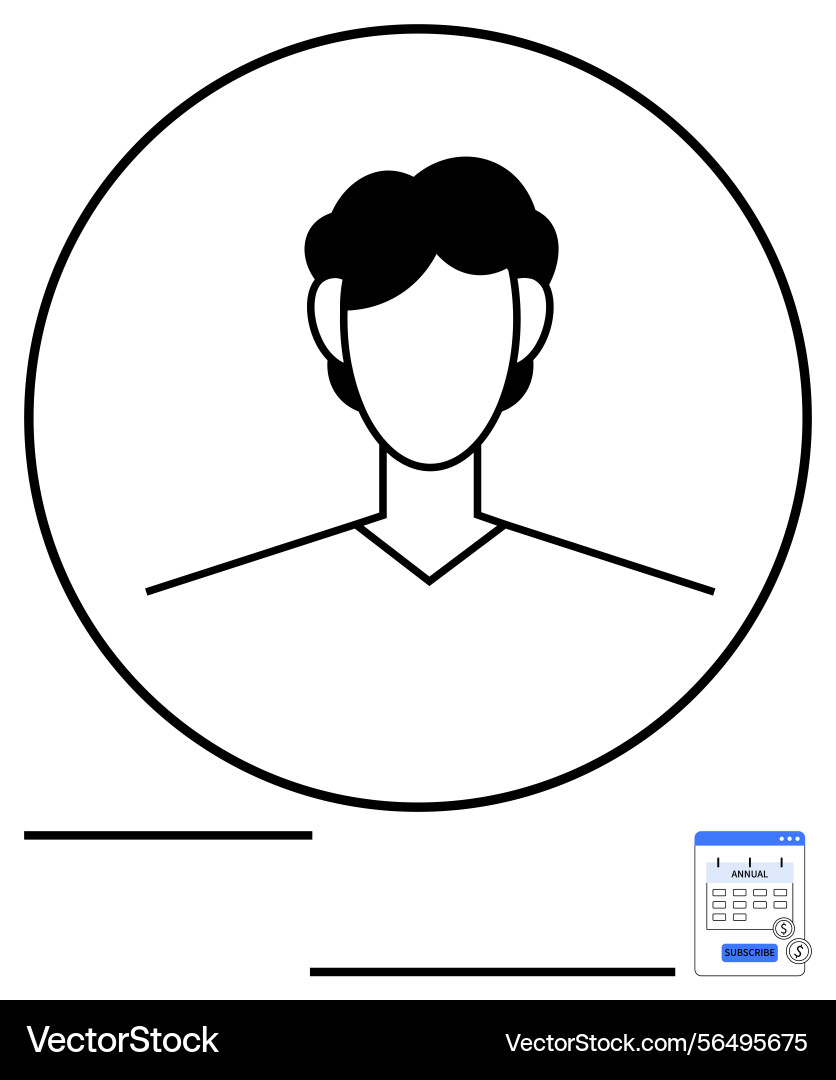 Minimalist profile avatar in circular frame Vector Image