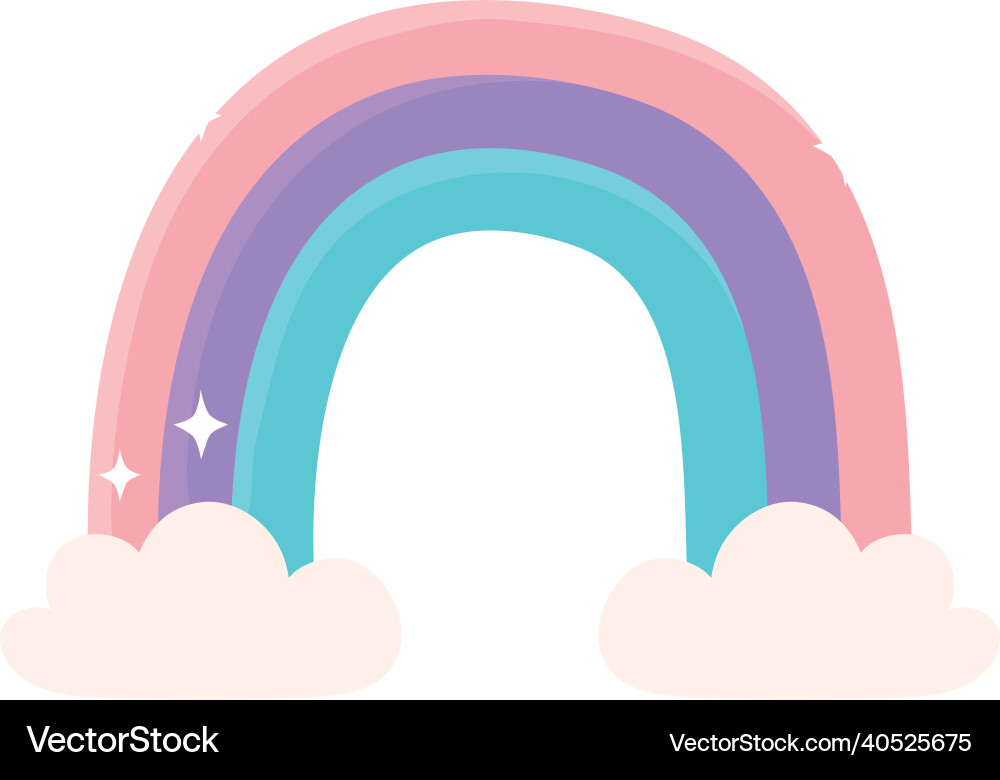 Rainbow and clouds Royalty Free Vector Image - VectorStock
