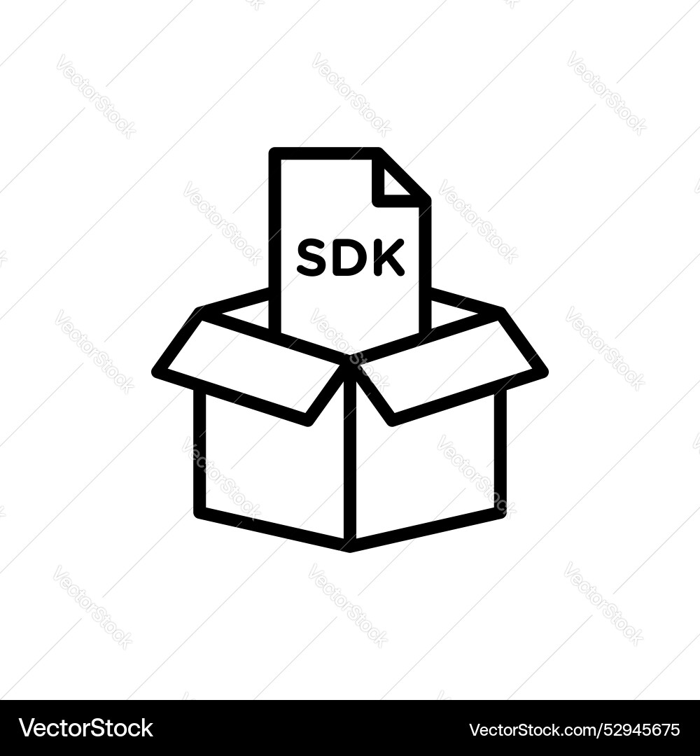 Sdk line icon isolated on white background Sdk line icon isolated on white background vector image