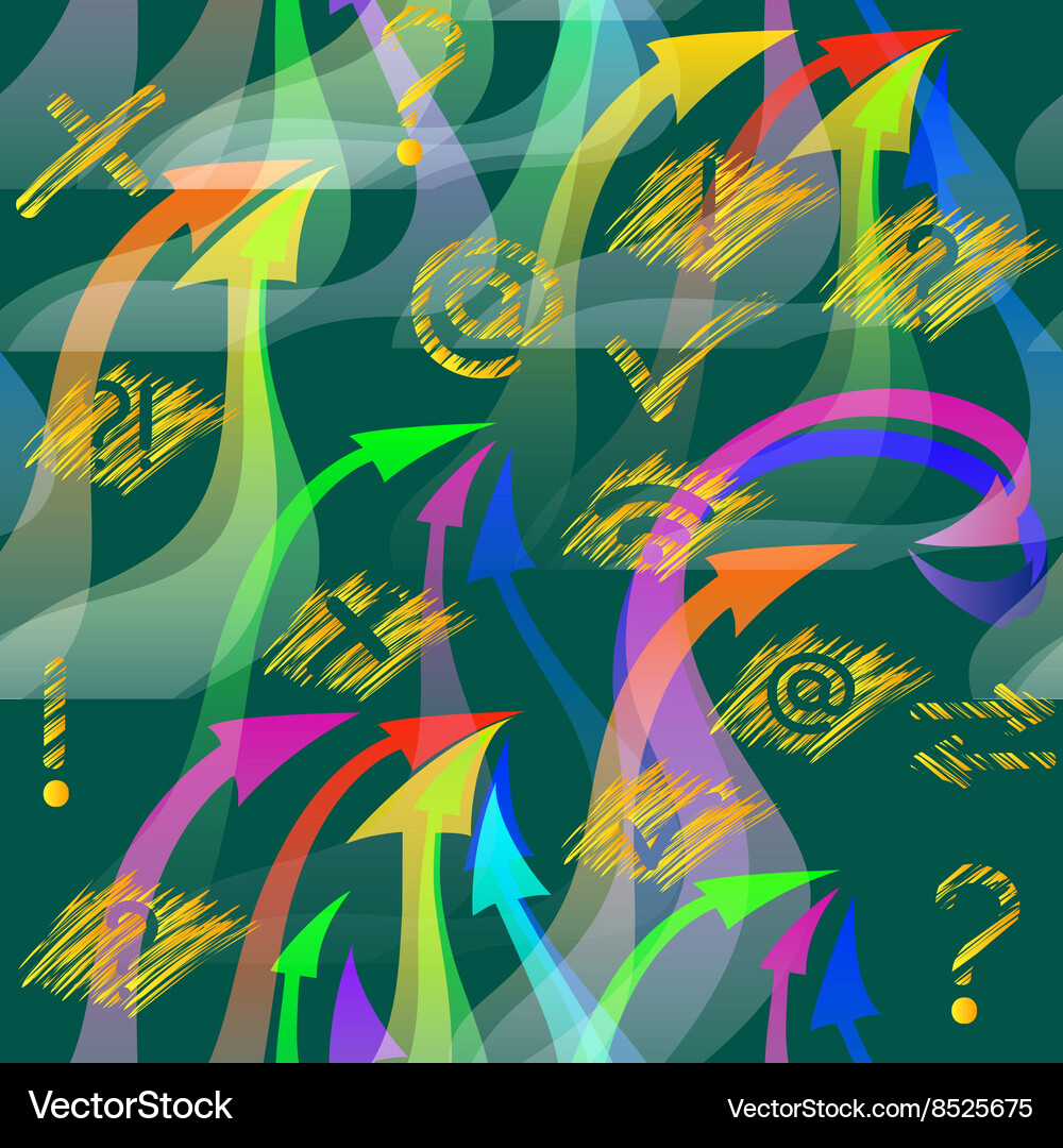 Seamless pattern with arrows and signs Vector Image