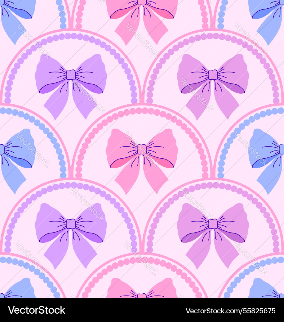 Seamless pattern with colorful bows Vector Image