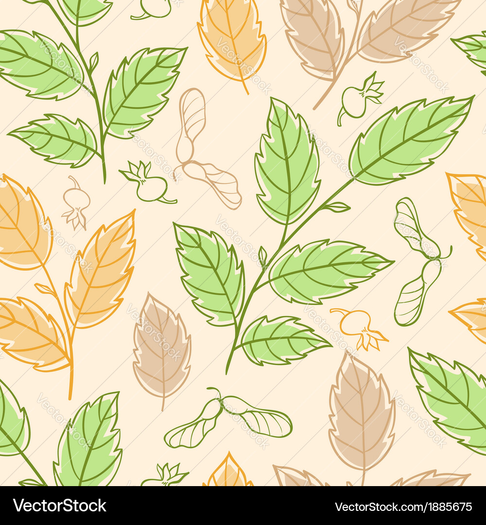Seamless pattern with elm branches Vector Image
