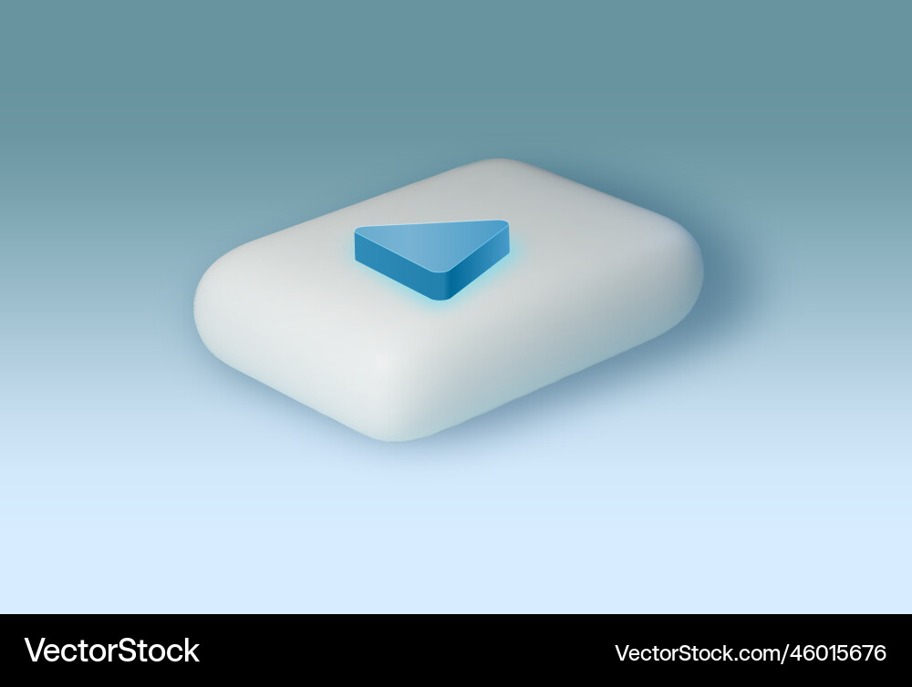 3d realistic play button vector image