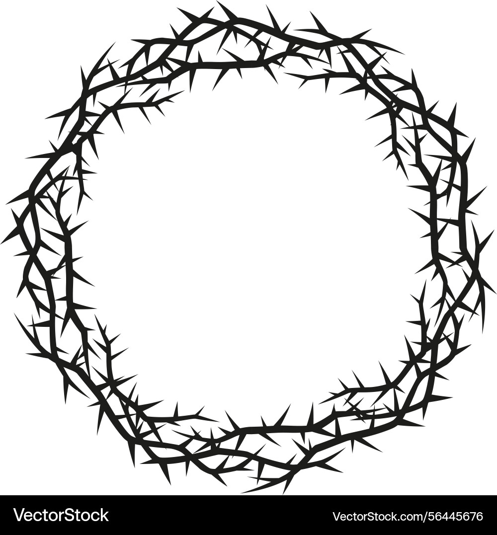 Abstract black round frame with sharp thorns vector image