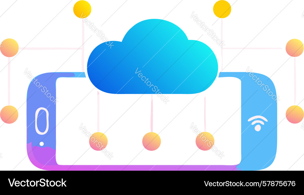 Cloud mobile integration interface design Vector Image
