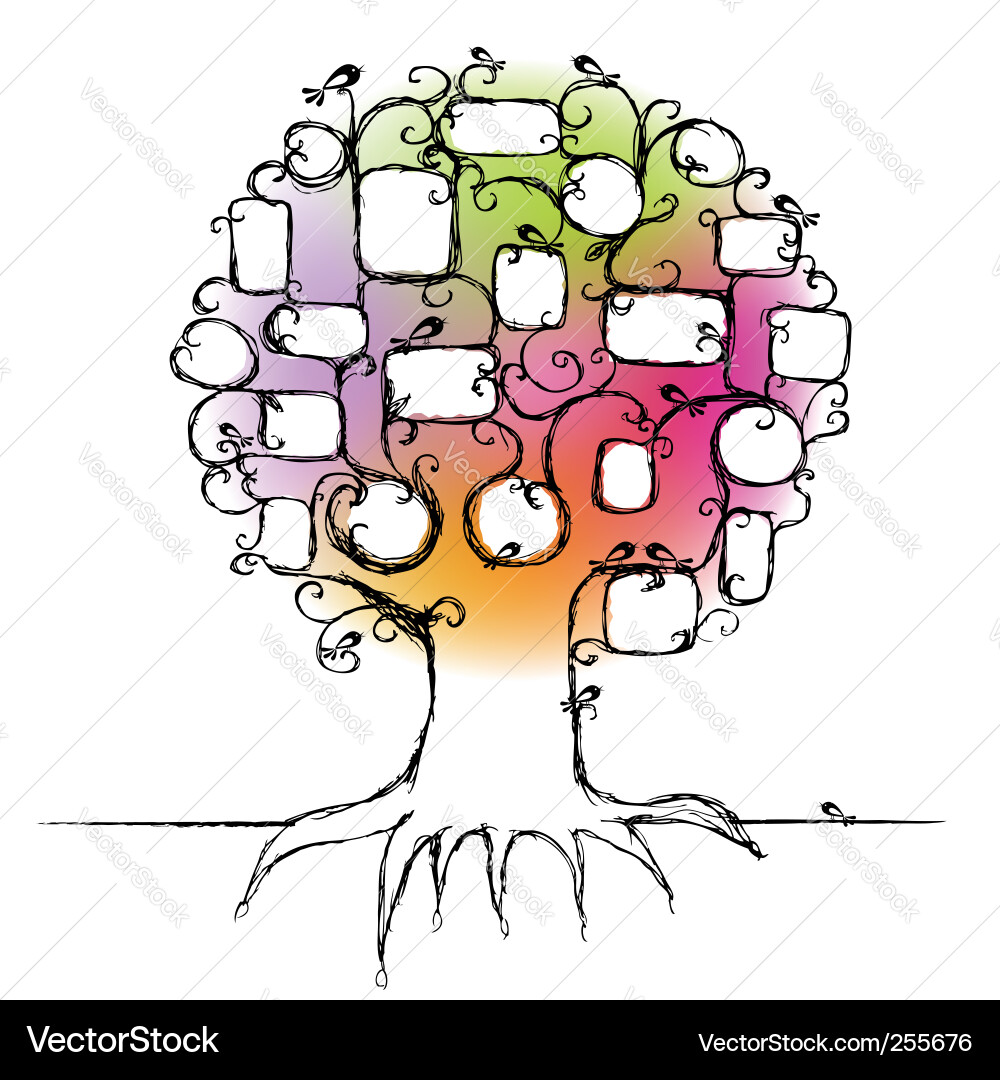 Family Tree Ornament Vector Image