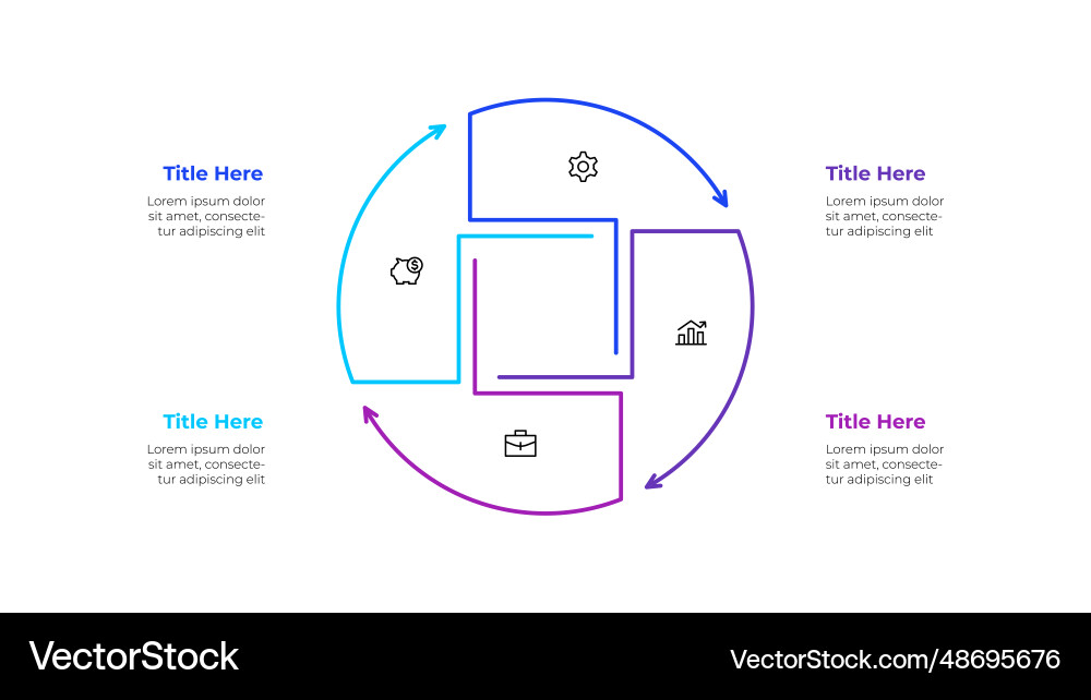 Line chart with a square inside template Line chart with a square inside template vector image