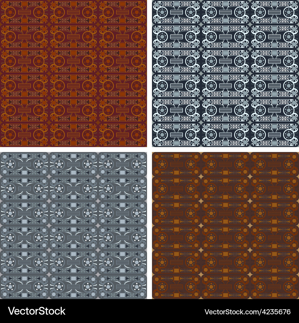 Seamless abstract art pattern set Vector Image
