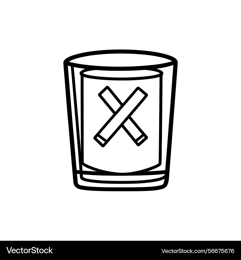 Trash can outline icon with an x shape design Vector Image