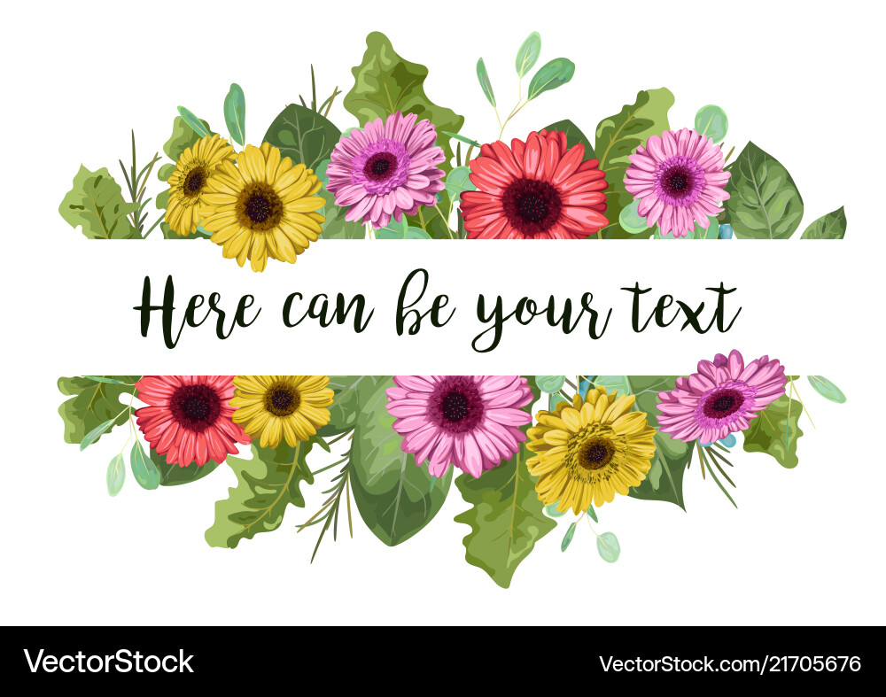 Watercolor colored gerbera and branches Watercolor colored gerbera and branches vector image