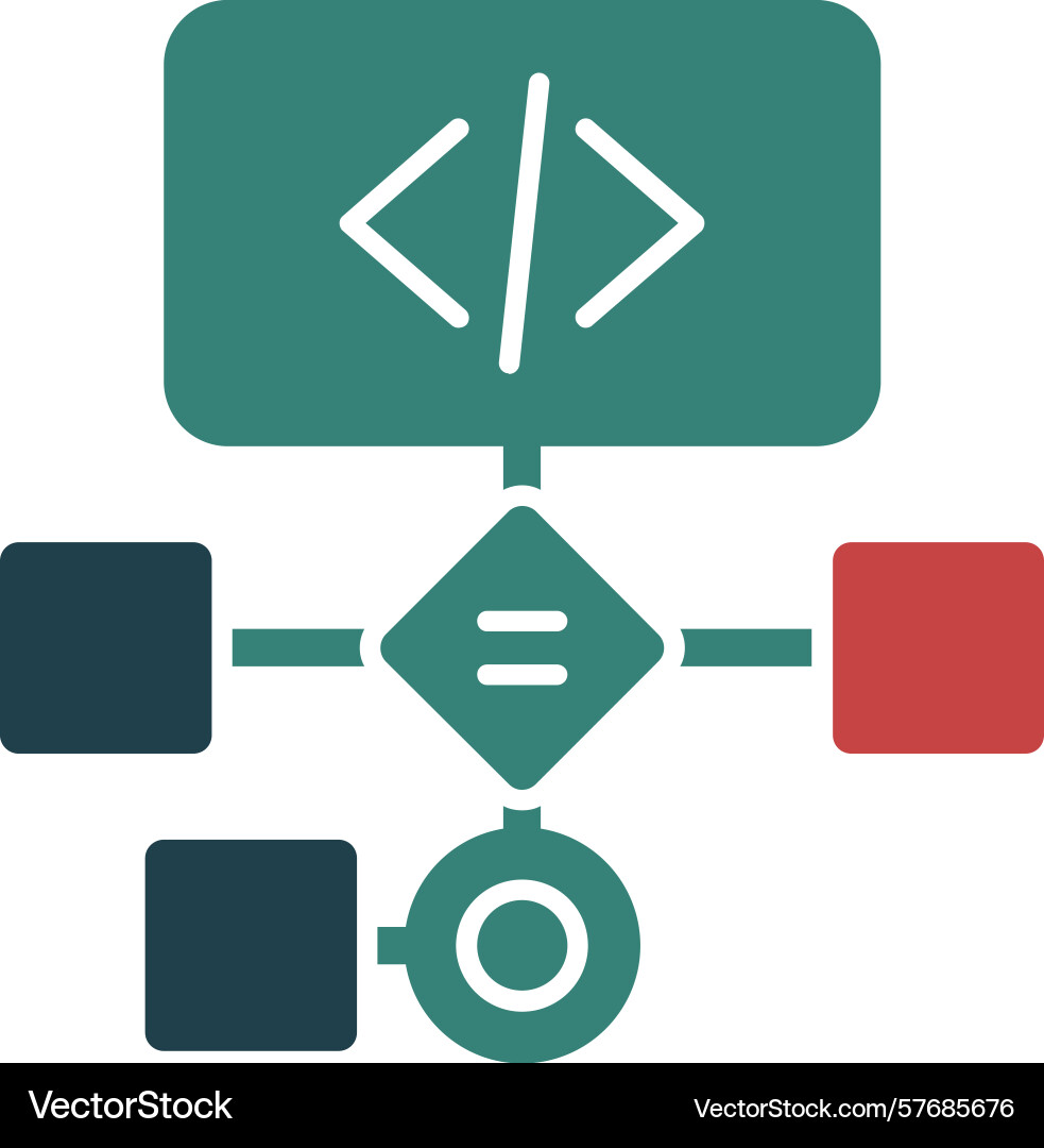 Workflow glyph multi color icon Vector Image