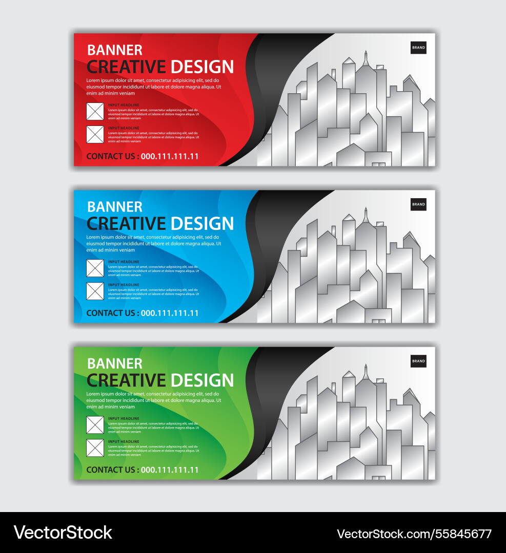 Abstract banner design web template set Abstract banner design web template set vector image