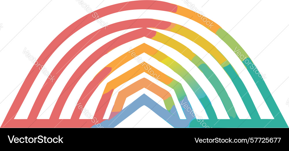 Abstract rainbow with multiple parallel lines vector image