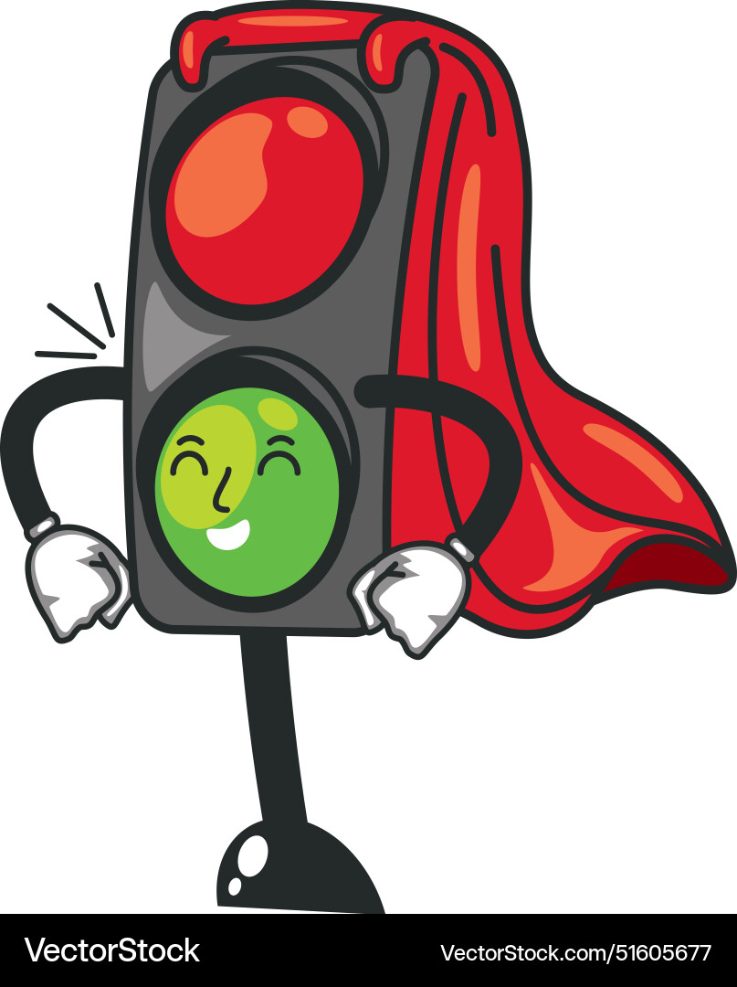 Animated Traffic Light Character Vector Image