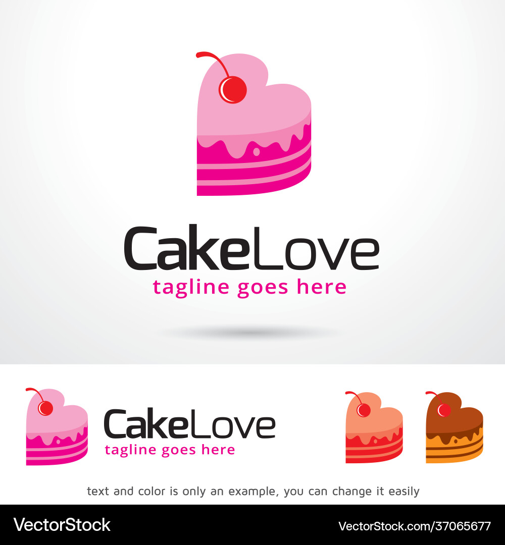 Cake love logo template Vector Image