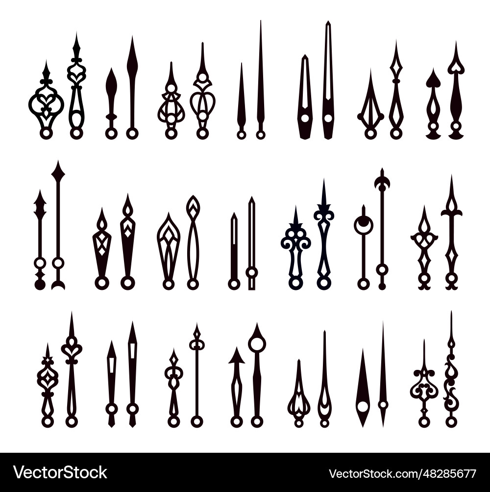 Clock Hands & Time Pointers vector image
