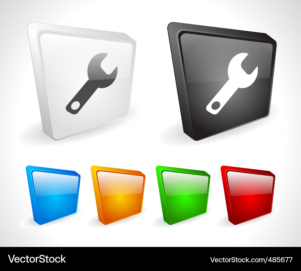 Color 3d buttons for web Vector Image