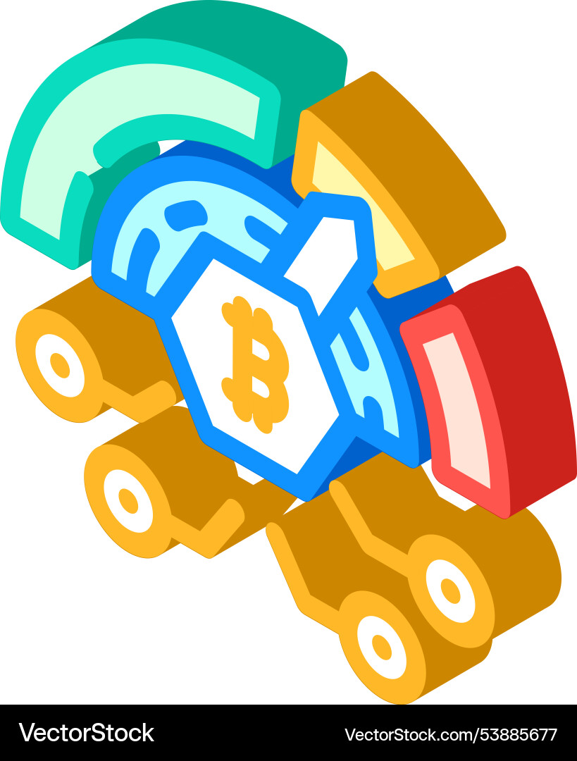 Difficulty cryptocurrency mining isometric icon Difficulty cryptocurrency mining isometric icon Vector Image