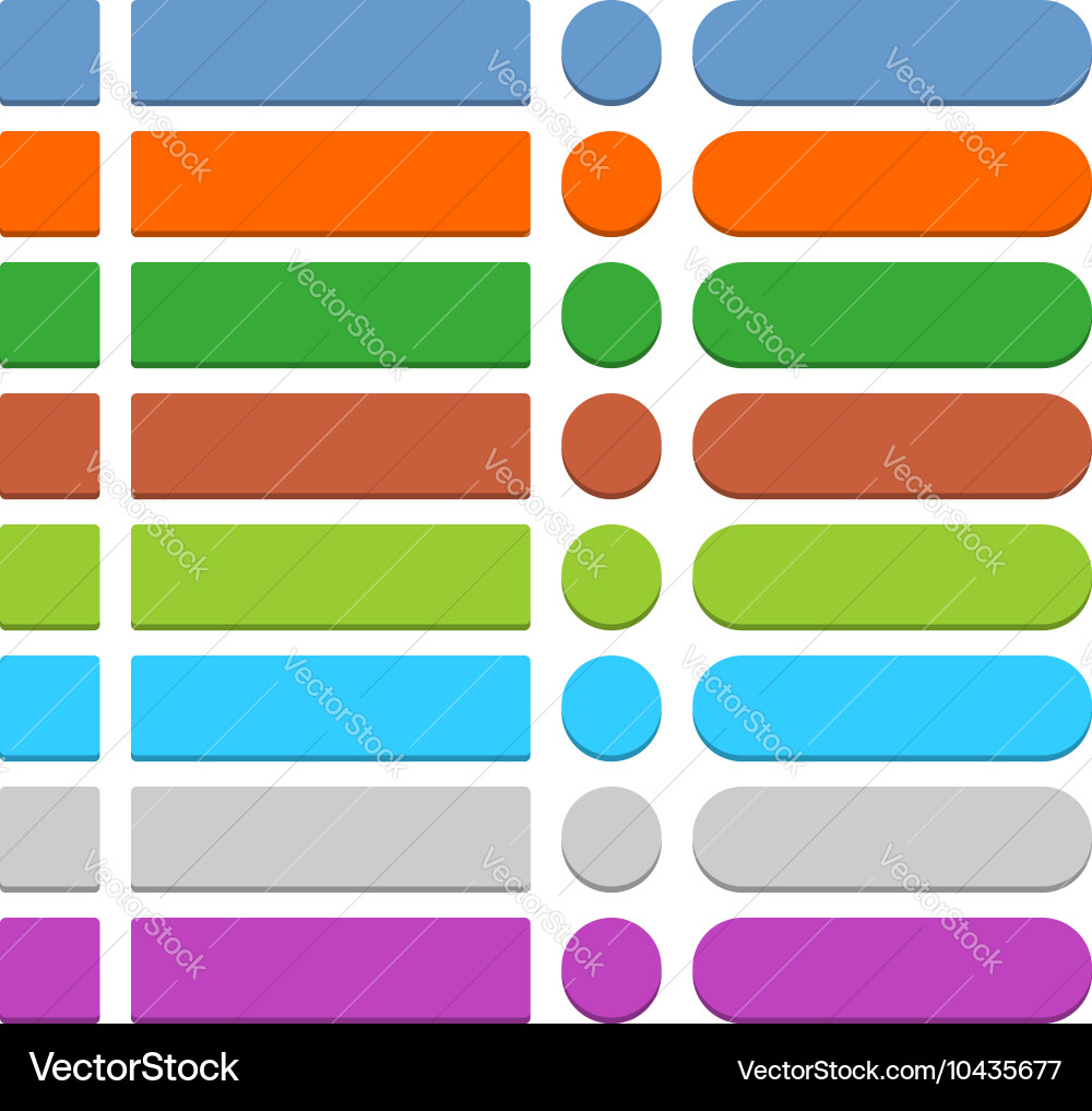 Flat empty web icon colored button vector image