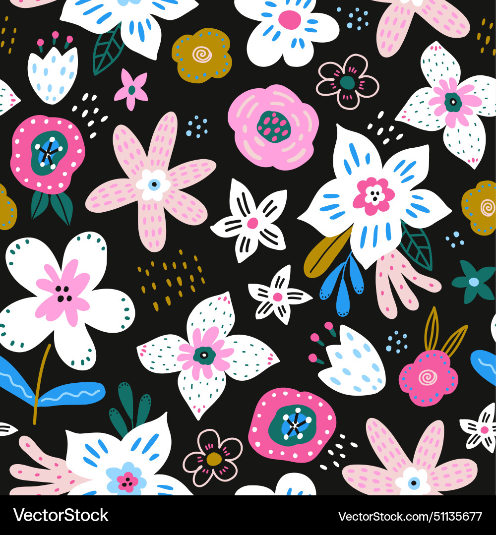 Floral Botanical Pattern Vector Image