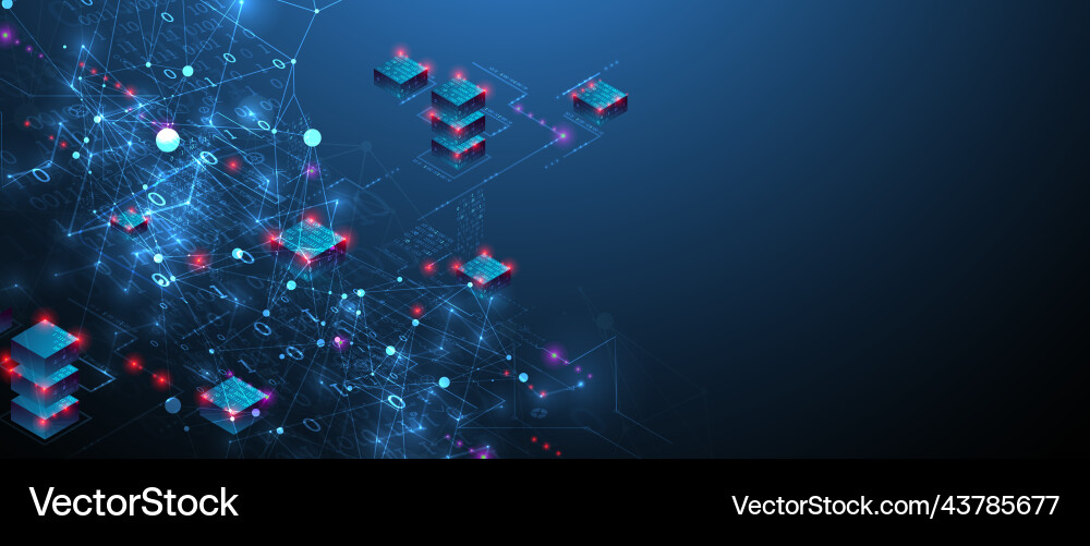 Isometric big data concept database abstract Isometric big data concept database abstract vector image
