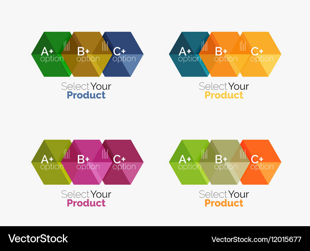 Set of abstract option navigation templates Vector Image