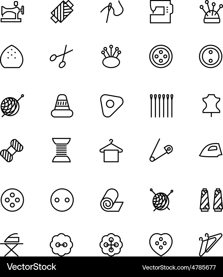 Sewing Icons Set Royalty Free Vector Image - VectorStock