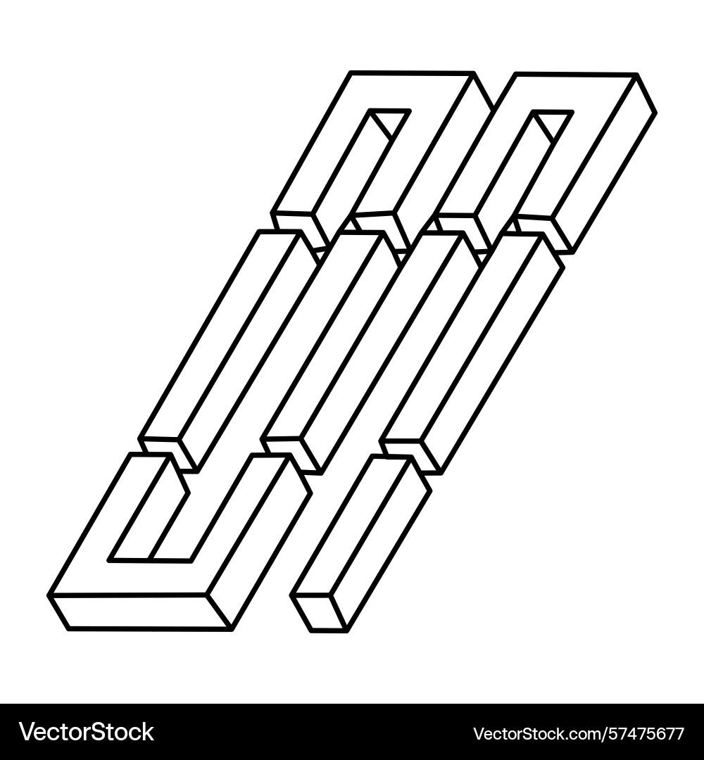 Unreal geometric figures impossible shapes web Vector Image