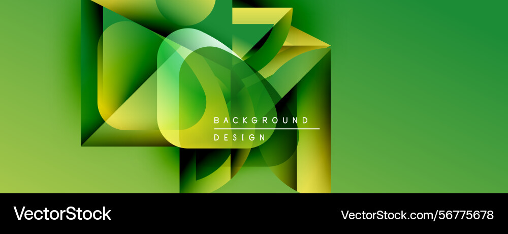 Abstract green background features overlapping Vector Image