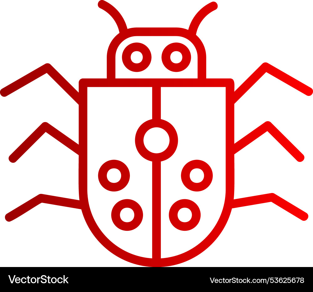 Bug line gradient icon vector image