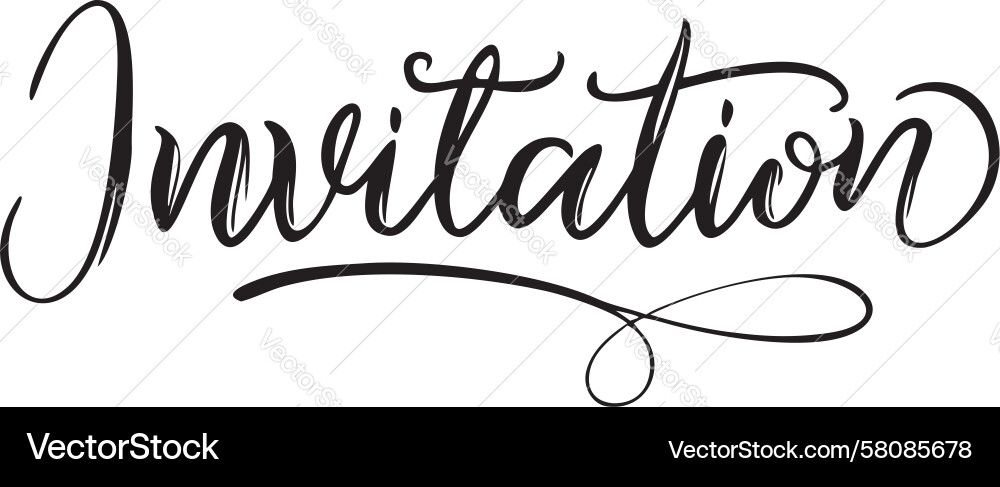 Calligraphic Invitation Script Vector Image