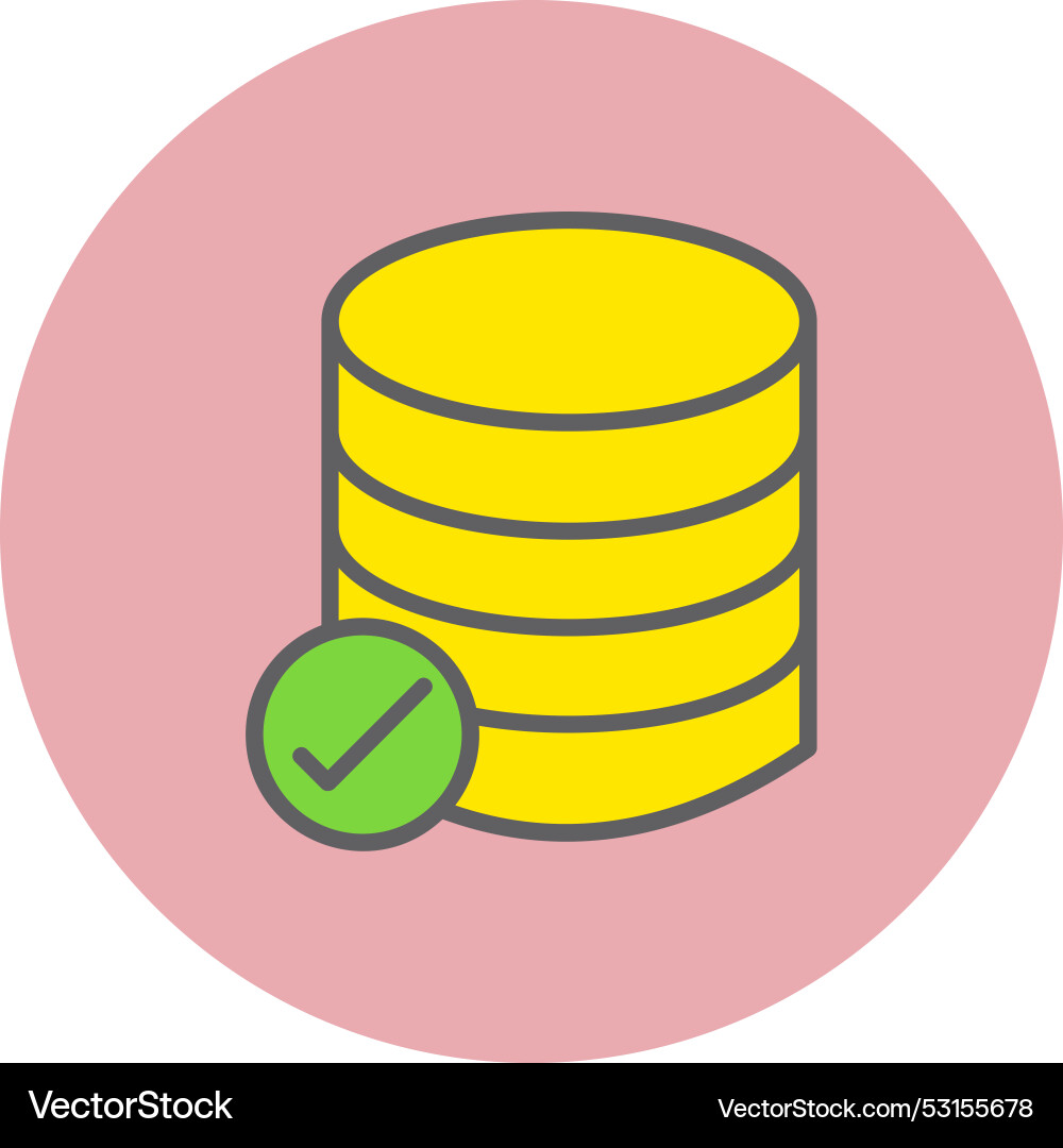 Database line filled circle icon Vector Image