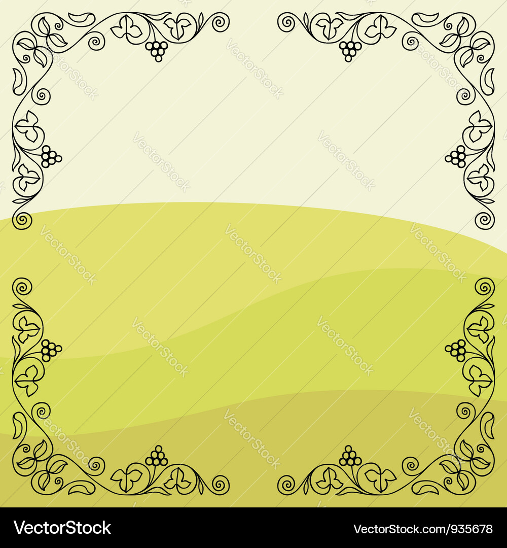 Grape vine frame Vector Image