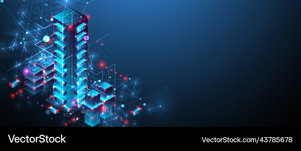 Isometric big data concept database abstract Isometric big data concept database abstract vector image