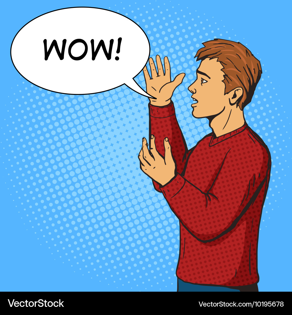 Man gesturing and argues pop art vector image