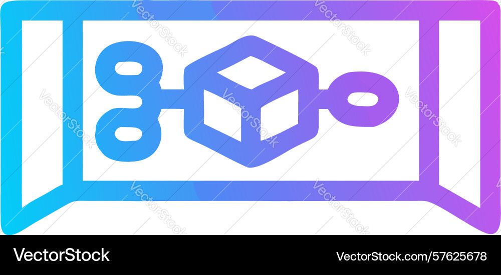 Modern blockchain network icon in gradient design vector image
