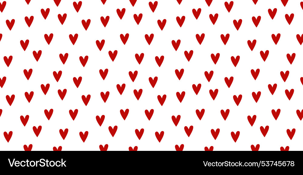 Seamless red heart pattern and background Vector Image