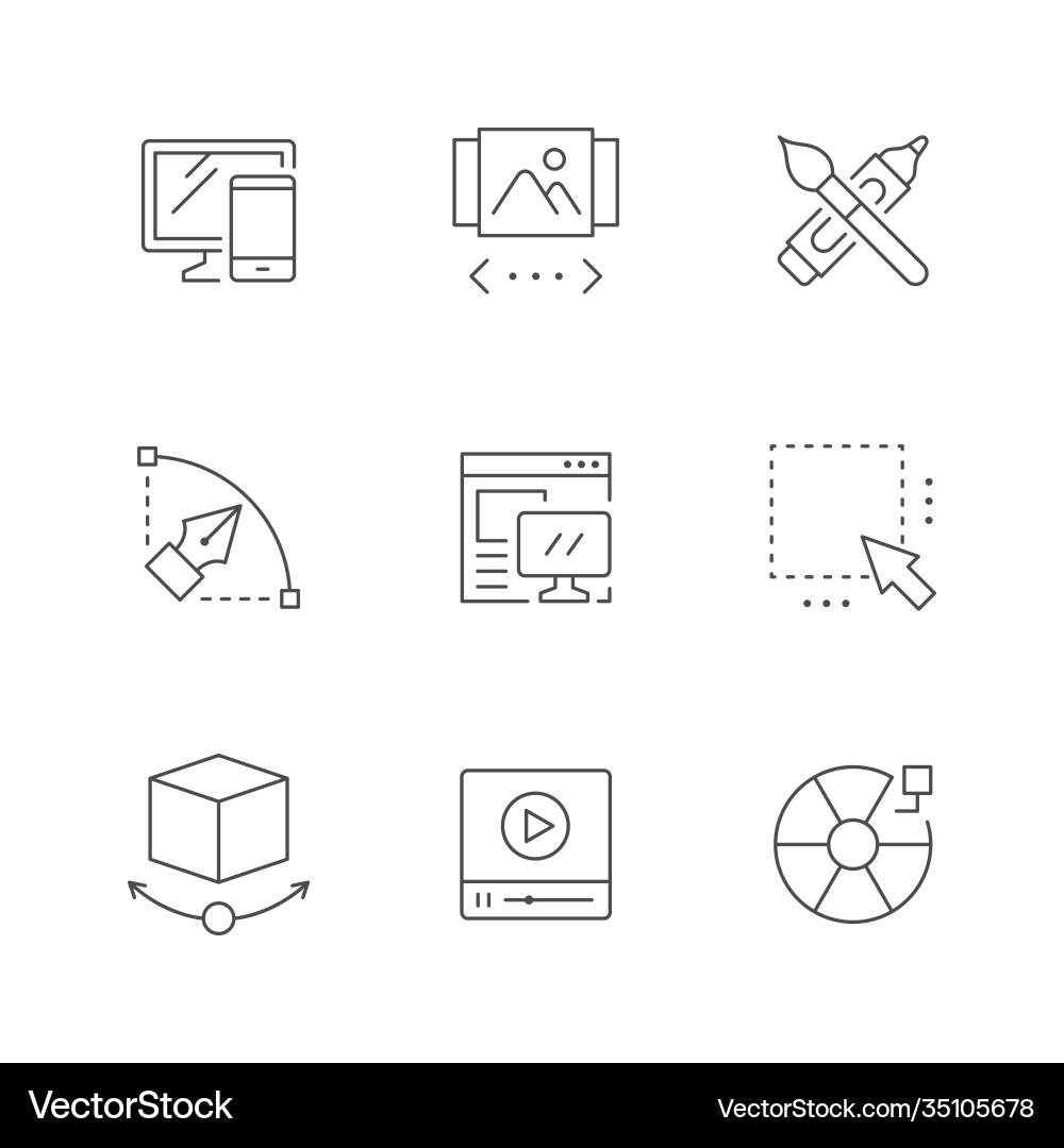 Set line icons web design Set line icons web design vector image